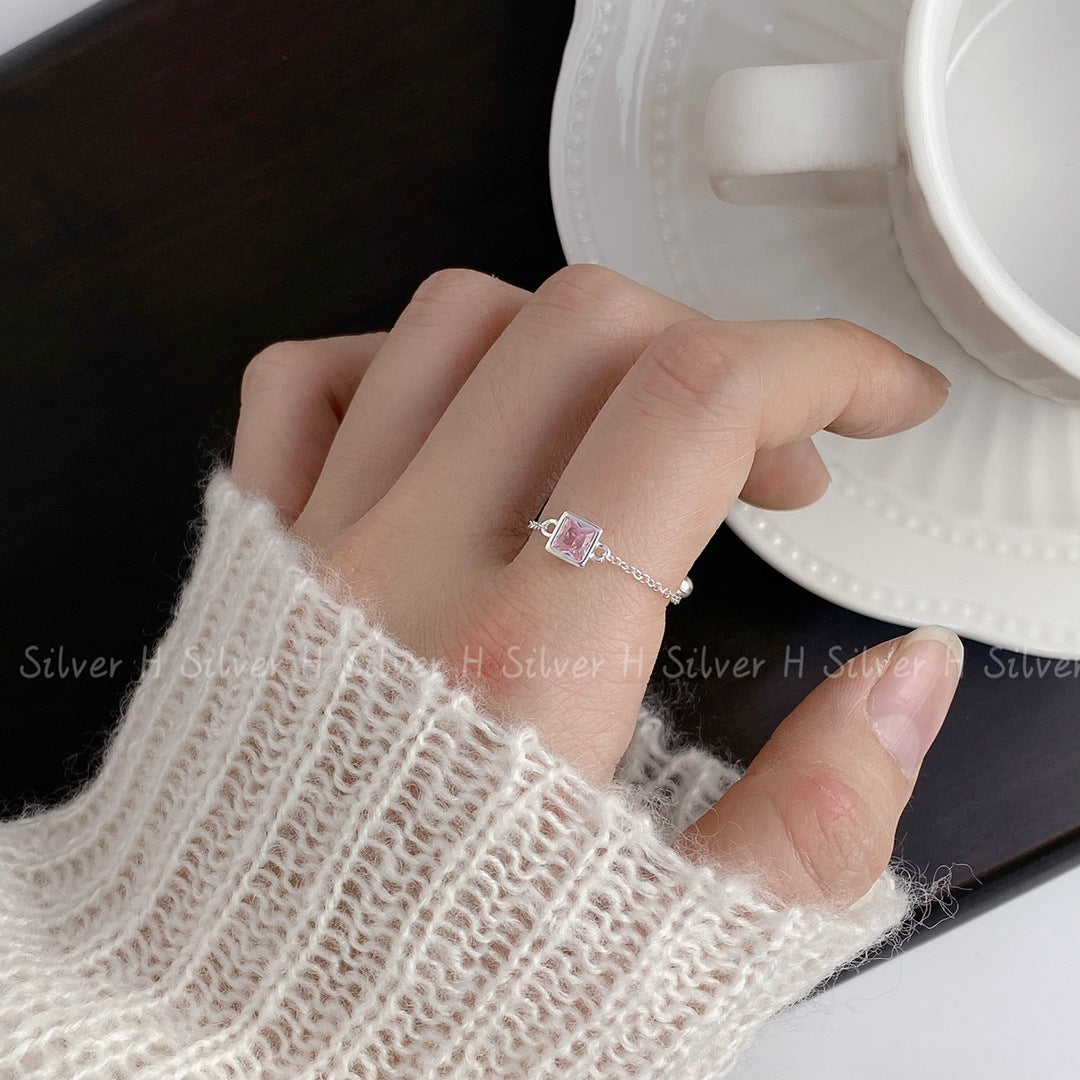 S925 Sterling Silber Special Interest Light Luxury Design Zircon Ring