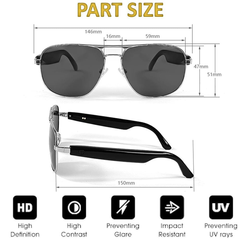 TitanTek Bluetooth Eyewear Smart Sun Glasses Wireless Music Sunglasses Polarized UV400 Protection Eyeglasses Christmas Gift