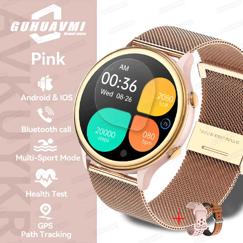 2025 TitanTek New For Huawei Fashion Sports Smart Watch Women GPS Tracker AMOLED Full Touch HD Screen Heart Rate Bluetooth Call Smartwatch