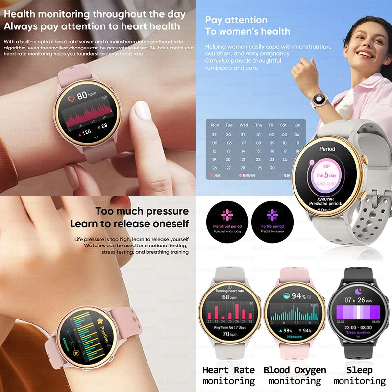 2025 TitanTek New For Huawei Fashion Sports Smart Watch Women GPS Tracker AMOLED Full Touch HD Screen Heart Rate Bluetooth Call Smartwatch