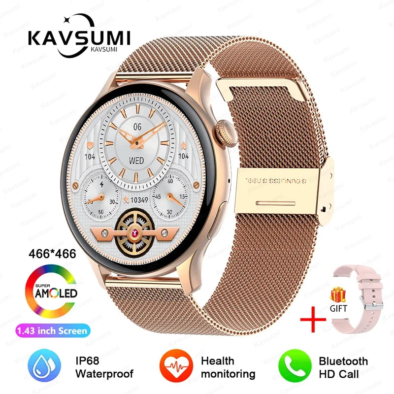 2025 TitanTek  New NFC GPS Smart Watch Women 1.43 Inch AMOLED 466*466 HD Screen Always Display Sport Watch Women Bluetooth Call Smartwatch