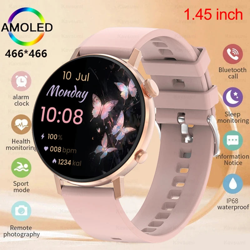 2025 TitanTek New ECG Health Watch Women AMOLED HD Screen NFC Smartwatch HD Bluetooth Call Sport Clock IP68 Waterproof Smart Watch For IOS