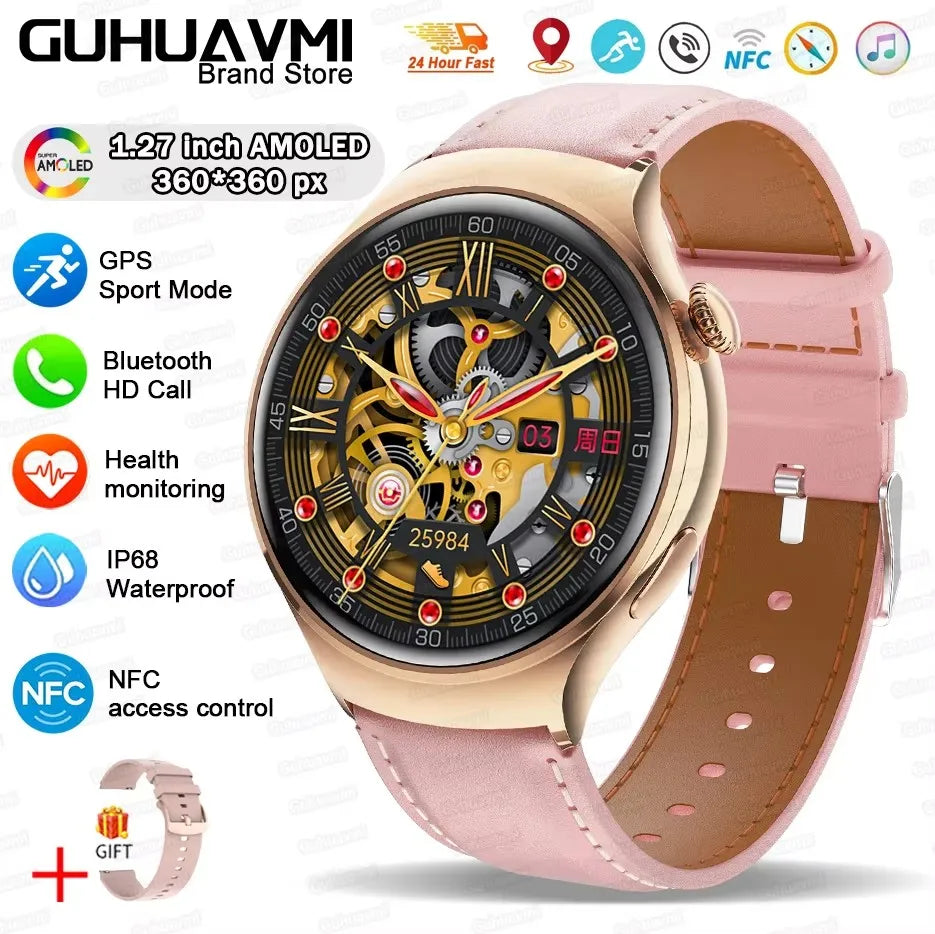 2025 TitanTek New Golden Luxury Smart Watch Women 1.27Inch HD Screen Sports Custom Dial Heart Rate Voice Call Smart watch For Gift Ladies