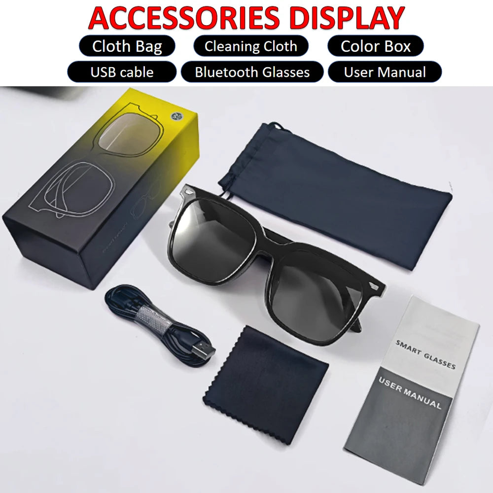 TitanTek Smart Wireless Bluetooth Glasses Polarized UV400 Eye Protection Earphone Sunglasses Cycling Driving Fishing Listen Music Calling