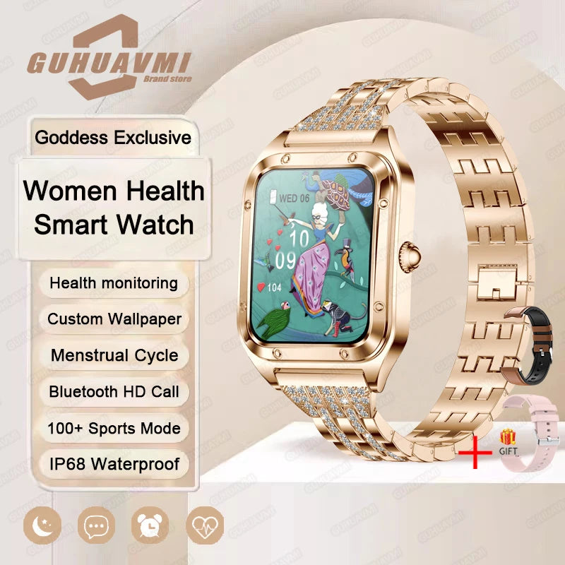 2025 TitanTek Ultra Thin Luxury Smart Watch For Women Full Touch Screen Heart Rate Waterproof Lady Watches Sports Fitness Tracker Clock's