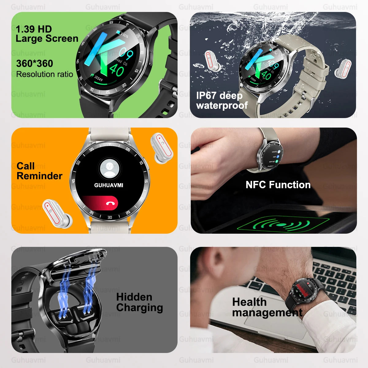 TitanTek Smart Watch Men Women Bracelet 2 in 1 TWS Wireless Earbuds 1.39 Inch Heart Rate Blood Pressure Sports Waterproof Smartwatch