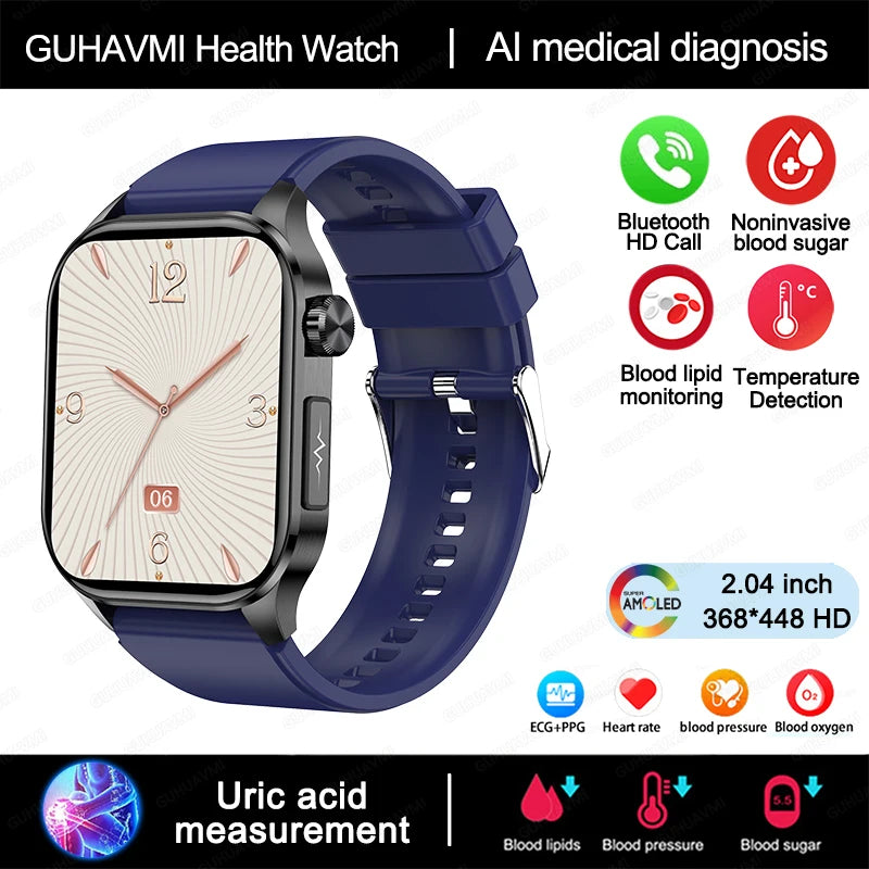 TitanTek Health Blood Lipids Uric Acid Blood Glucose Smart Watch ECG+PPG+HRV Heart Rate Blood Body Composition Bluetooth Call Smartwatch