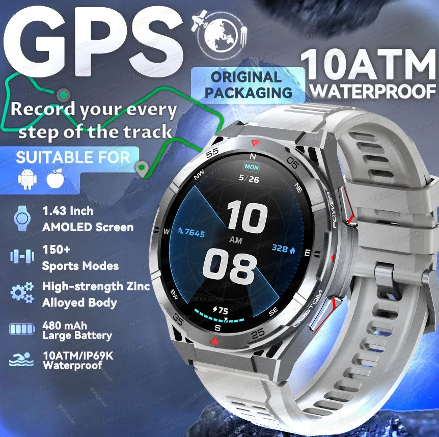 TitanTek New For Xiaomi Men Sports Smart Watch 30meter Deep Waterproof 1.43inch AMOLED Screen Health Monitoring Bluetooth Call Smartwatch