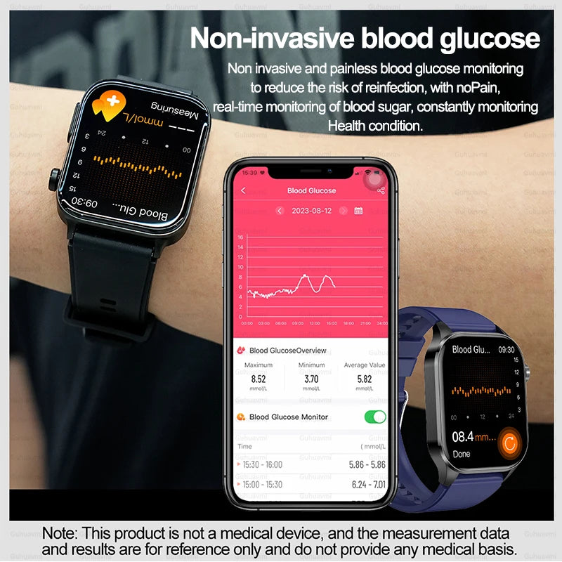 TitanTek Health Blood Lipids Uric Acid Blood Glucose Smart Watch ECG+PPG+HRV Heart Rate Blood Body Composition Bluetooth Call Smartwatch