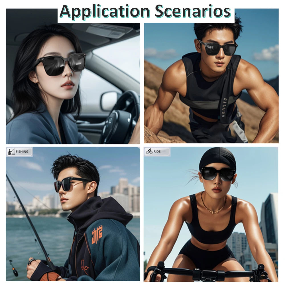 TitanTek Smart Wireless Bluetooth Glasses Polarized UV400 Eye Protection Earphone Sunglasses Cycling Driving Fishing Listen Music Calling