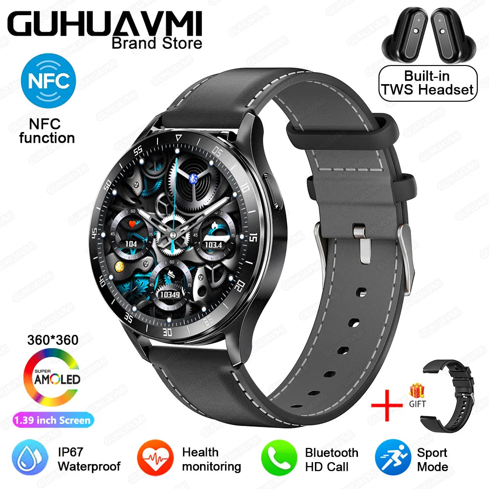 TitanTek Smart Watch Men Women Bracelet 2 in 1 TWS Wireless Earbuds 1.39 Inch Heart Rate Blood Pressure Sports Waterproof Smartwatch