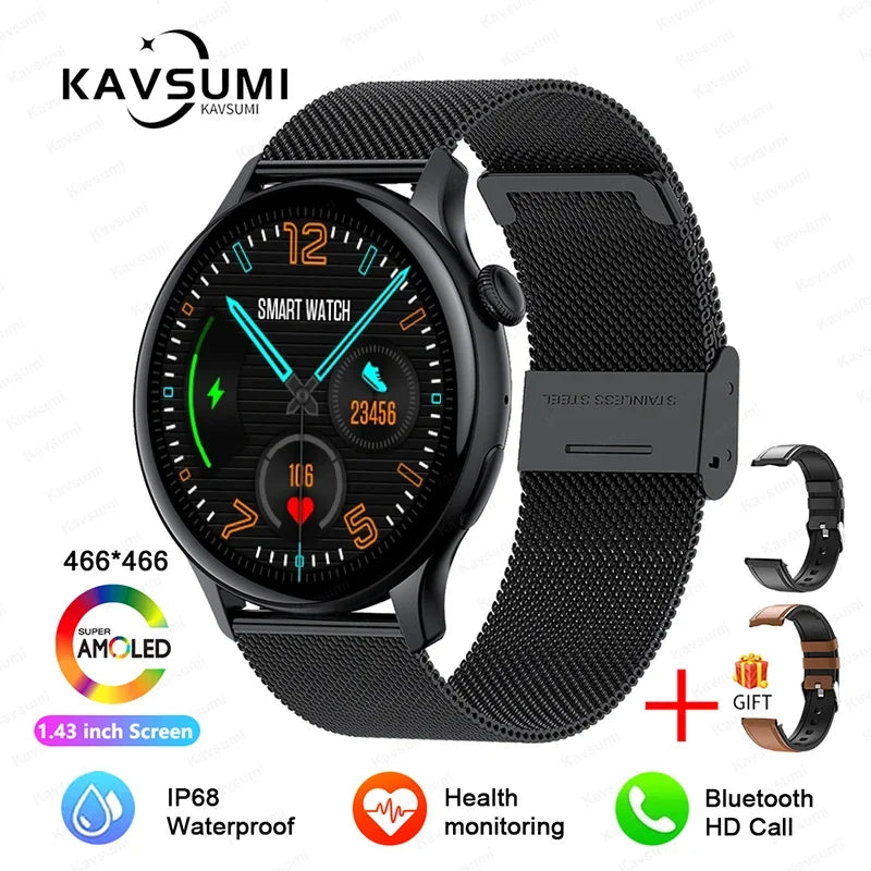 2025 TitanTek  New NFC GPS Smart Watch Women 1.43 Inch AMOLED 466*466 HD Screen Always Display Sport Watch Women Bluetooth Call Smartwatch