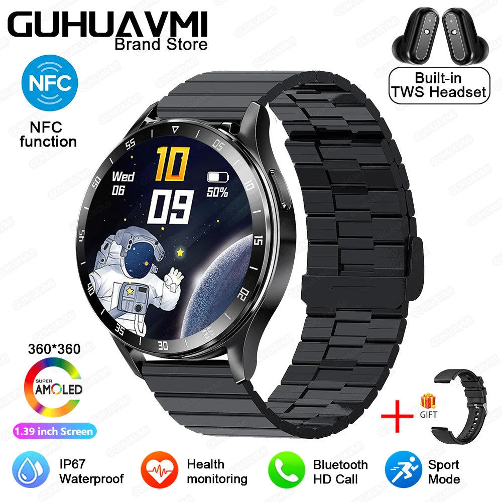 TitanTek Smart Watch Men Women Bracelet 2 in 1 TWS Wireless Earbuds 1.39 Inch Heart Rate Blood Pressure Sports Waterproof Smartwatch