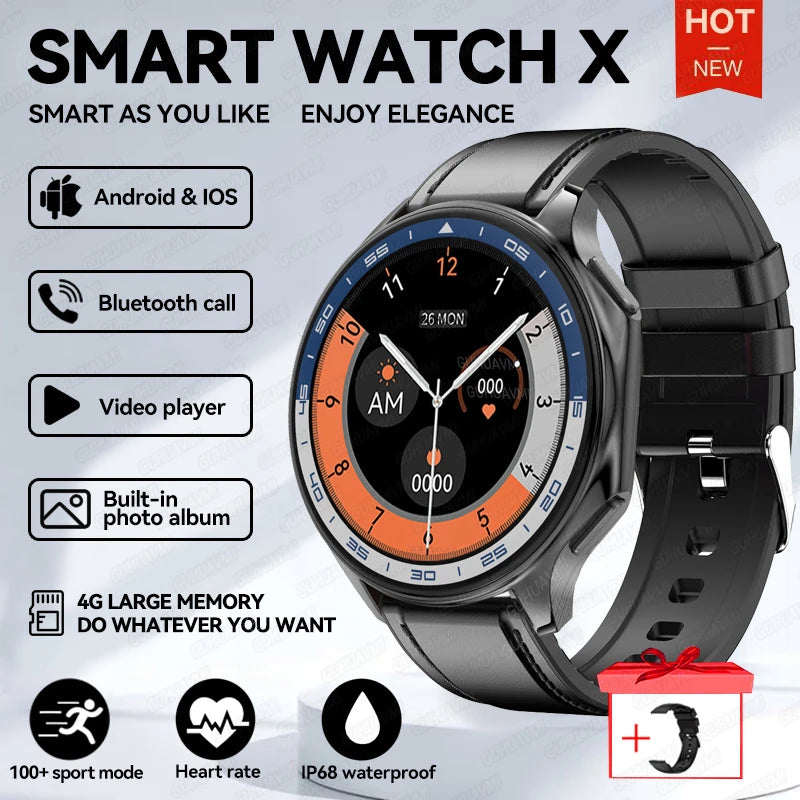 TitanTek Smart Watch Men 4GB Memory Local MP3 Music Player Intelligent Recording Bluetooth Call Smartwatch Sports Health Detection