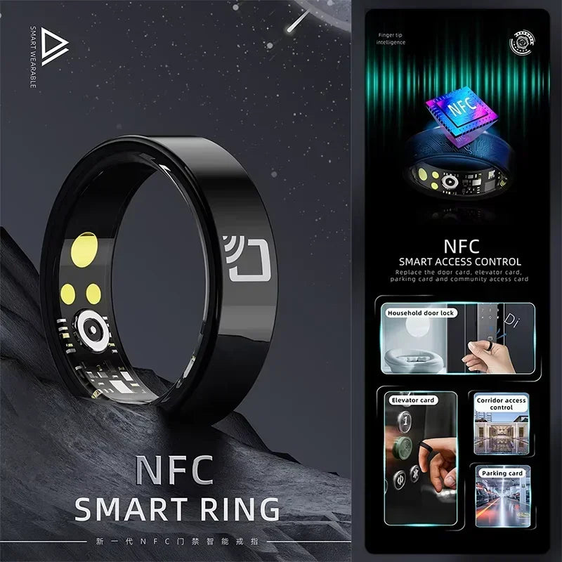 2025 TitanTek New NFC Smart Ring 5ATM Waterproof For Xiaomi Smart Ring Men Women 24H Health Monitor Gesture Control Multi-sport Function