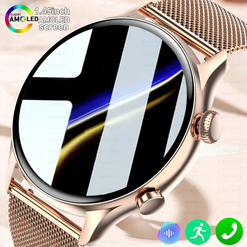 TitanTek AMOLED Screen Smart Watch Heart Rate Blood Oxygen Fashion Ladies Bracelet 2024 Bluetooth Call Smartwatch Women For Android IOS ﻿