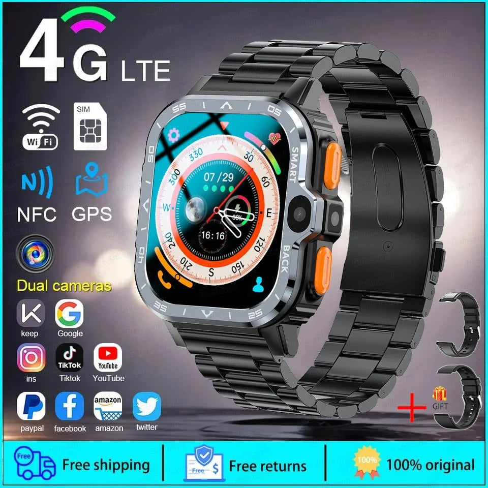 2025 New ( TitanTek ) High Definition Video Call SmartWatch Men 64G Memory NFC Heart Rate GPS Sports Smartwatches Support SIM WIFI