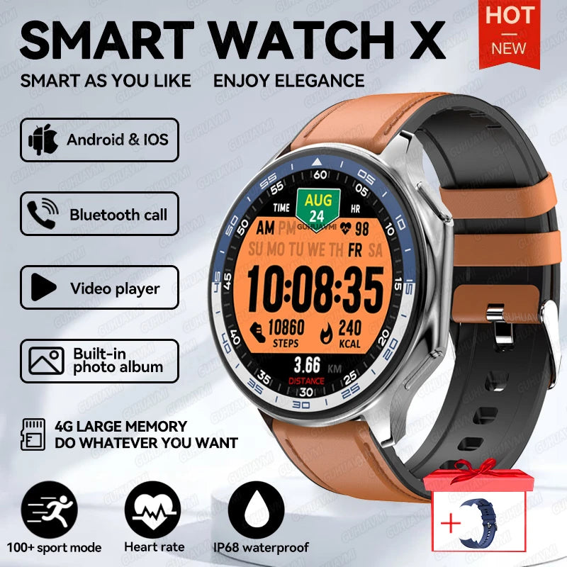 TitanTek Smart Watch Men 4GB Memory Local MP3 Music Player Intelligent Recording Bluetooth Call Smartwatch Sports Health Detection