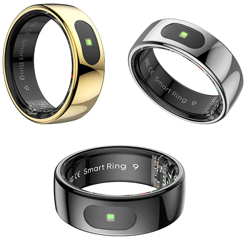 TitanTek New R08 Smart Ring Men Women Charging Case Skin Temperature Health Monitor 5ATM Waterproof Music Video Control Finger Rings