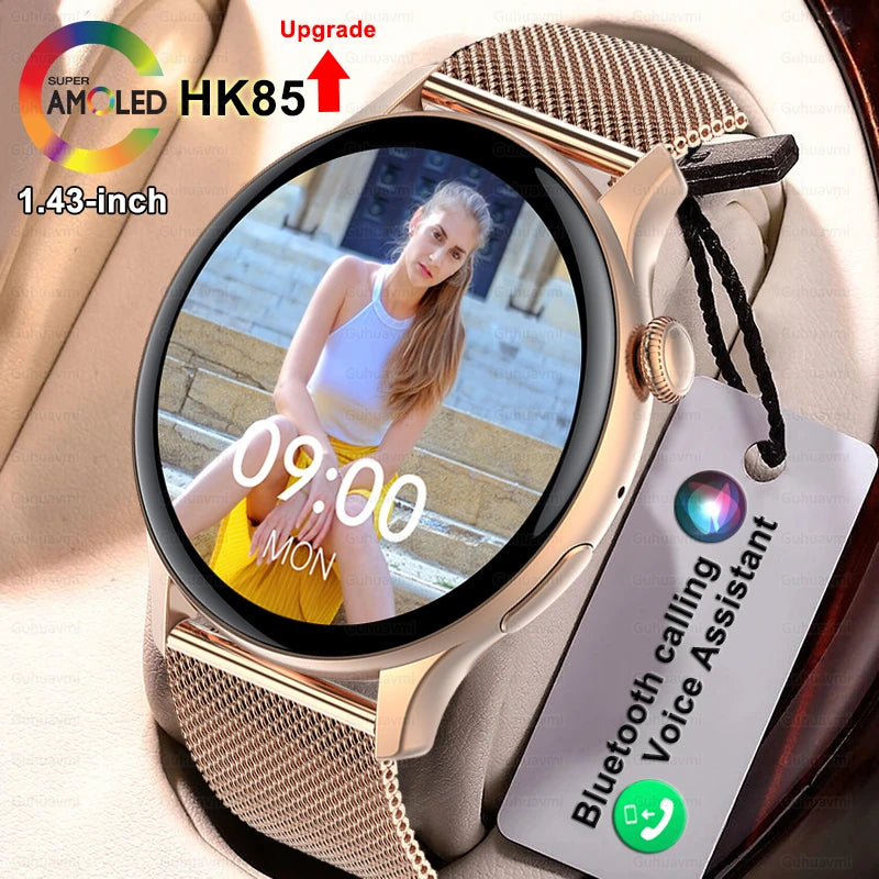 2025 TitanTek  New NFC GPS Smart Watch Women 1.43 Inch AMOLED 466*466 HD Screen Always Display Sport Watch Women Bluetooth Call Smartwatch