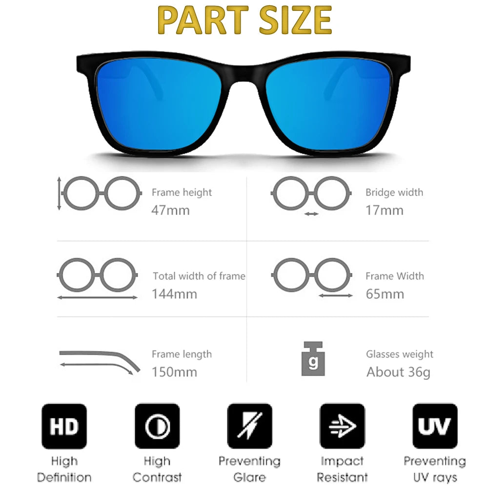 TitanTek Bluetooth Sunglasses UV Protection Audio Sun Glasses Anti Blue Light Open Ear Music Hands Free Calling Holiday Gift