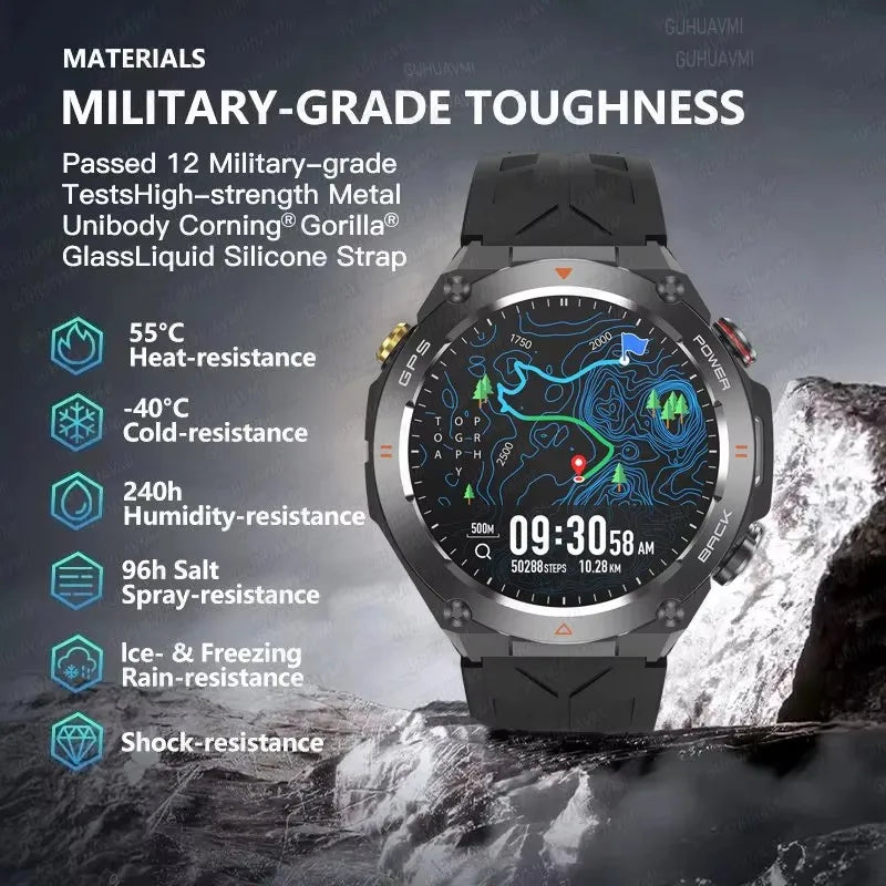 202TitanTek New Real GPS Smart Watch Men Bluetooth Call Compass 650mAh Big Battery IP68 Waterproof Sport Smartwatch For Android IOS