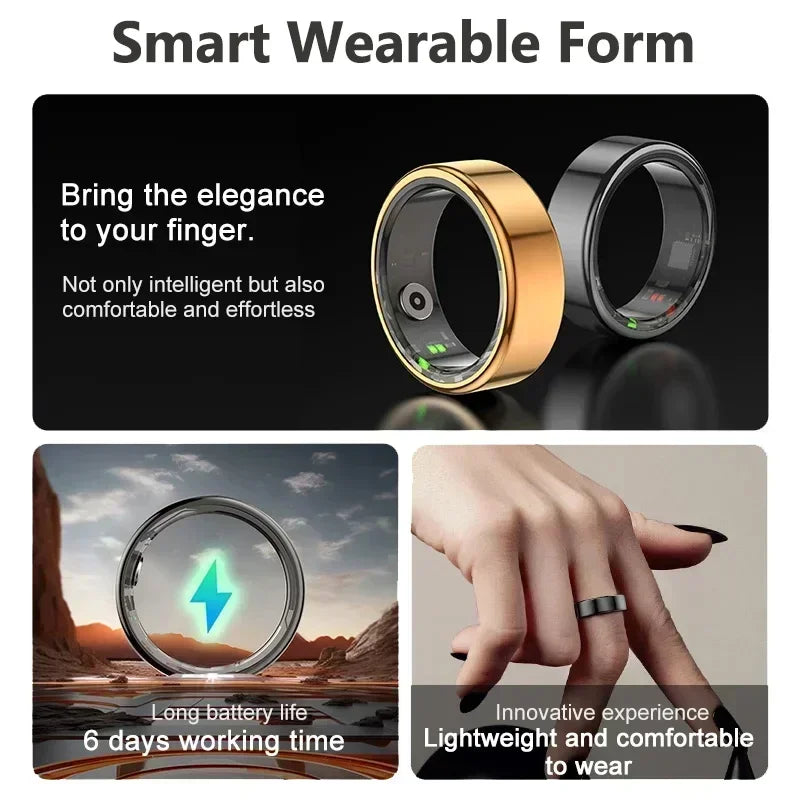 TitanTek Smart Ring Men Women GPS Sports Fitness Tracker Health Sleep Health Monitor Waterproof Smart Ring Suitable For Android IOS