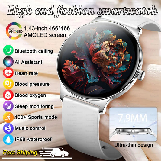 2025 TitanTek New 1.43 inches Bluetooth Call Smartwatch Women Men AMOLED 466*466 HD Pixel Display Smartwatches Ladies ﻿