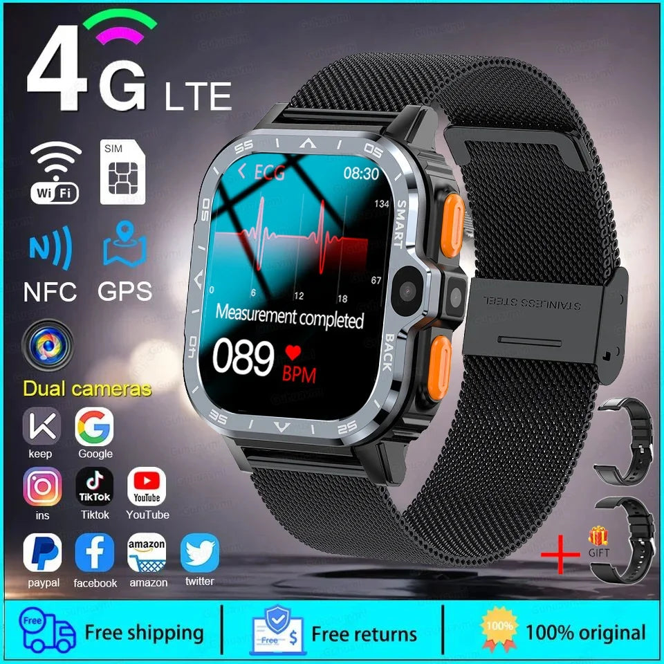 2025 New ( TitanTek ) High Definition Video Call SmartWatch Men 64G Memory NFC Heart Rate GPS Sports Smartwatches Support SIM WIFI