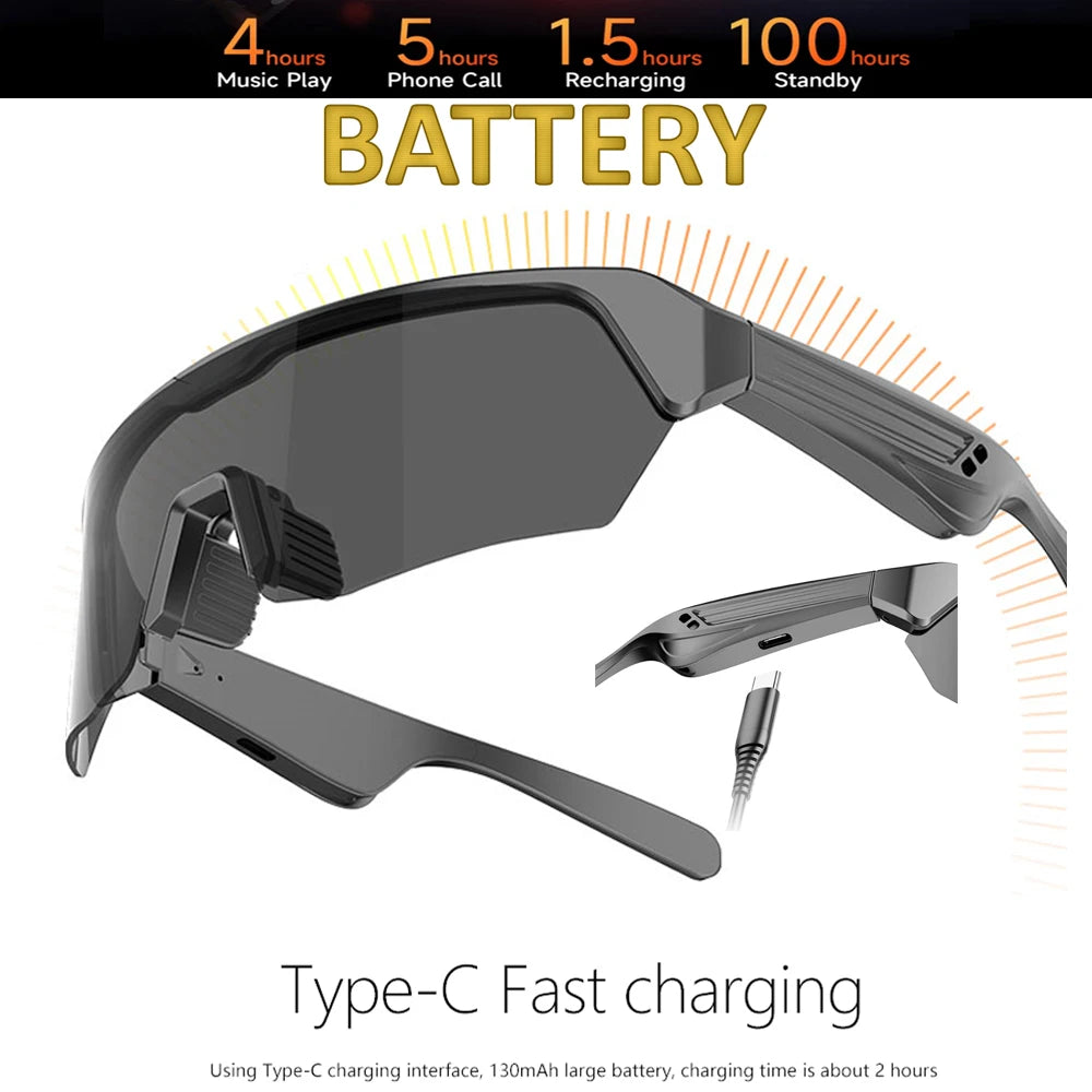 TitanTek Smart Bluetooth Sport Glasses Fashion Bicycle Sunglasses BT Earphone Wireless UV400 Eyewear Sunglasses Christmas New Year Gift