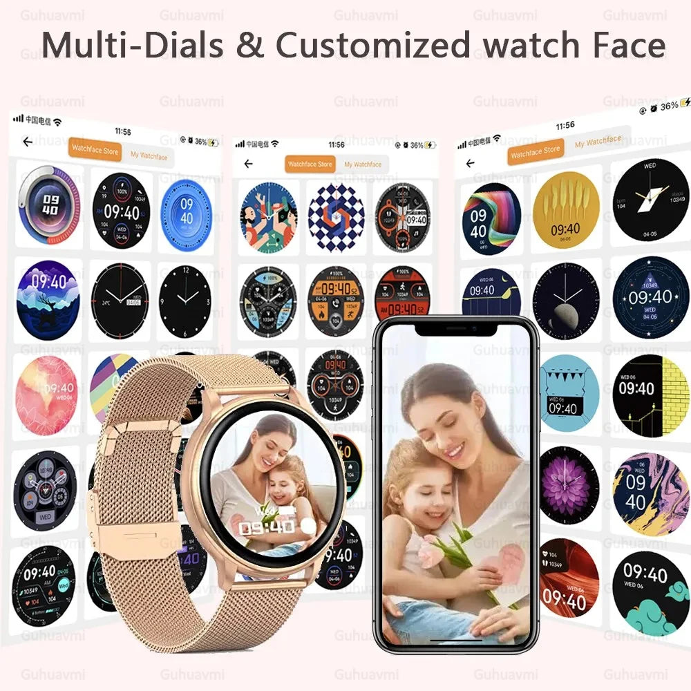 TitanTek Women's NFC Fashion Smartwatch 1.46-inch AMOLED Bluetooth Call ECG Blood Glucose Clock GPS Fitness Track Smart Watch