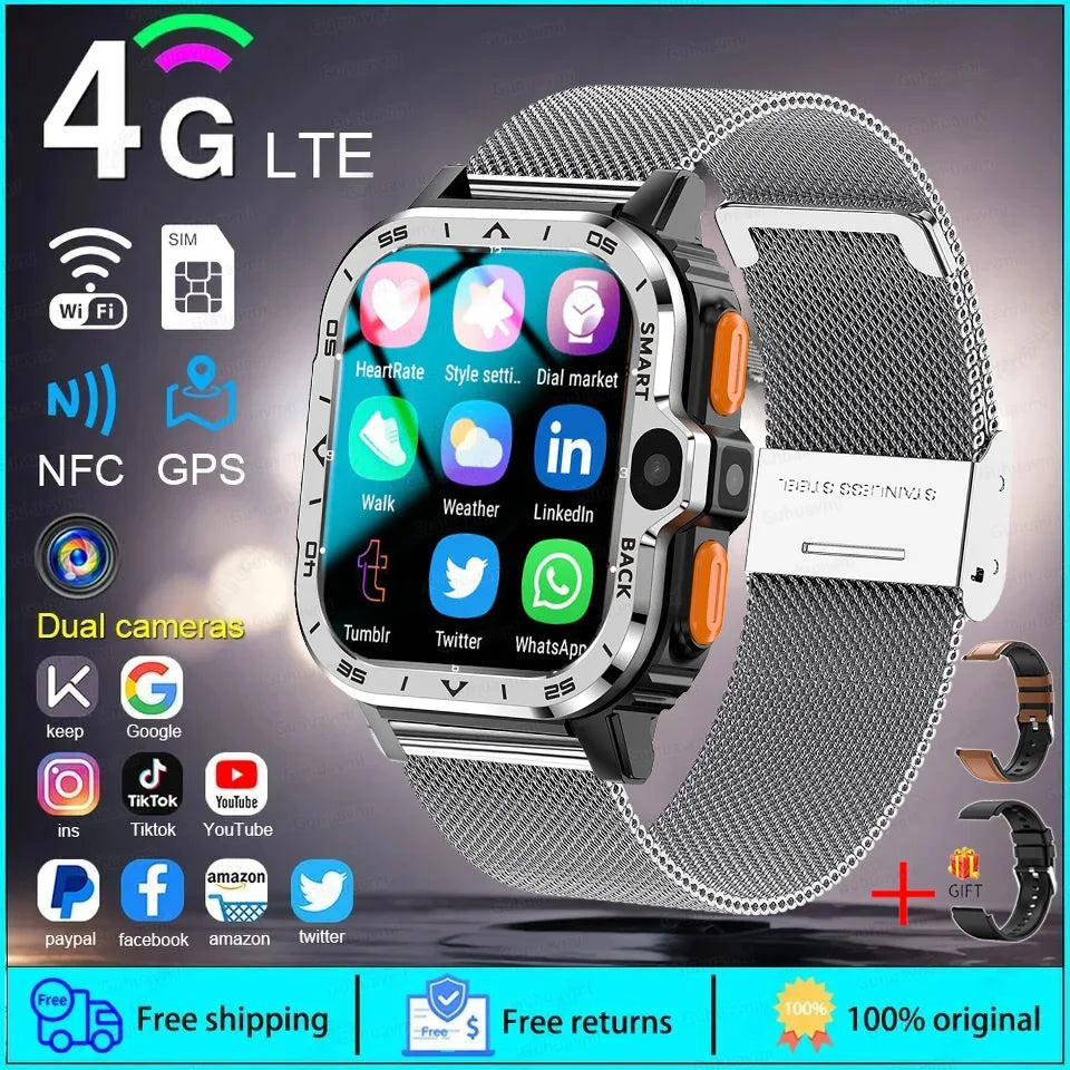 2025 New ( TitanTek ) High Definition Video Call SmartWatch Men 64G Memory NFC Heart Rate GPS Sports Smartwatches Support SIM WIFI