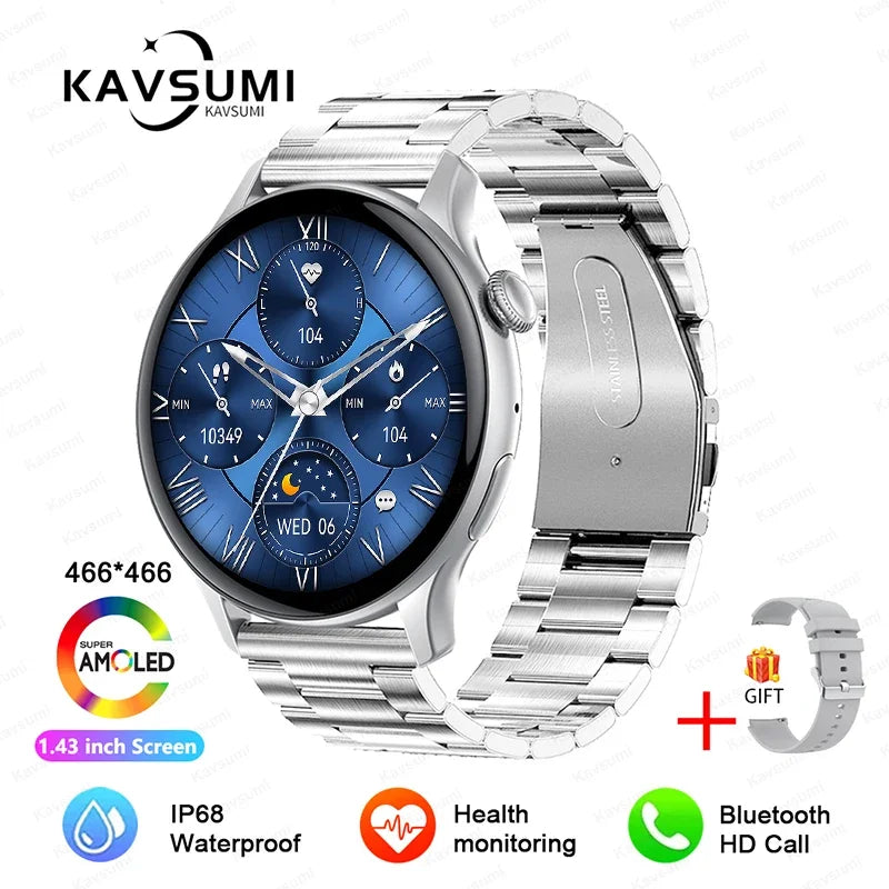 2025 TitanTek  New NFC GPS Smart Watch Women 1.43 Inch AMOLED 466*466 HD Screen Always Display Sport Watch Women Bluetooth Call Smartwatch