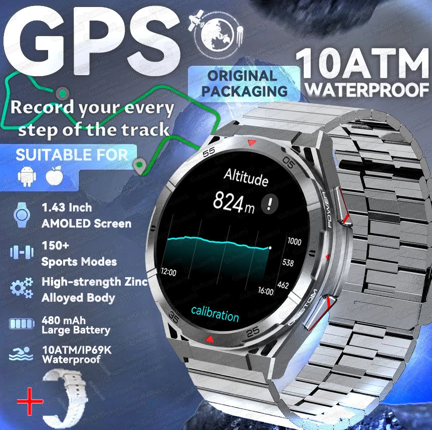 TitanTek New For Xiaomi Men Sports Smart Watch 30meter Deep Waterproof 1.43inch AMOLED Screen Health Monitoring Bluetooth Call Smartwatch