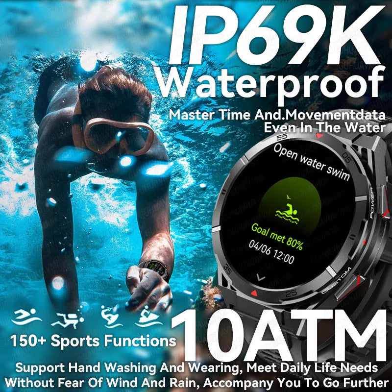 TitanTek New For Xiaomi Men Sports Smart Watch 30meter Deep Waterproof 1.43inch AMOLED Screen Health Monitoring Bluetooth Call Smartwatch