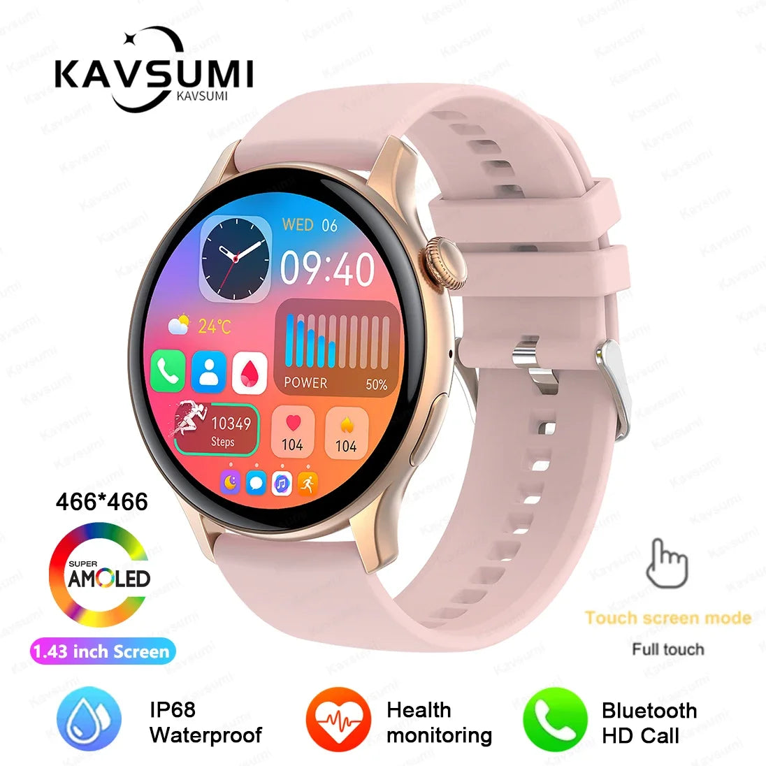 2025 TitanTek  New NFC GPS Smart Watch Women 1.43 Inch AMOLED 466*466 HD Screen Always Display Sport Watch Women Bluetooth Call Smartwatch