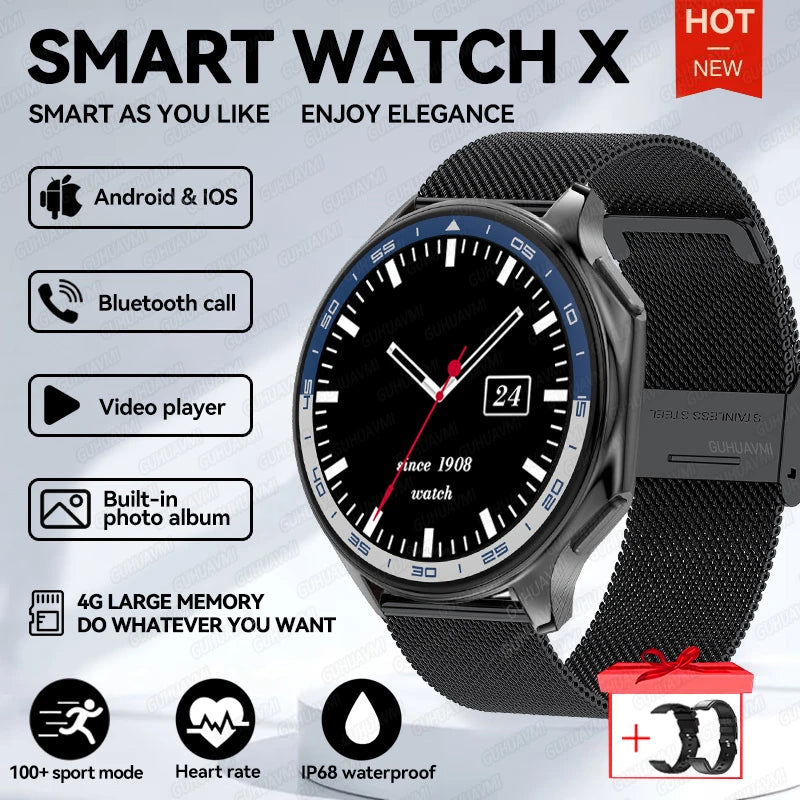 TitanTek Smart Watch Men 4GB Memory Local MP3 Music Player Intelligent Recording Bluetooth Call Smartwatch Sports Health Detection