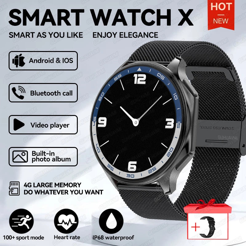 TitanTek Smart Watch Men 4GB Memory Local MP3 Music Player Intelligent Recording Bluetooth Call Smartwatch Sports Health Detection