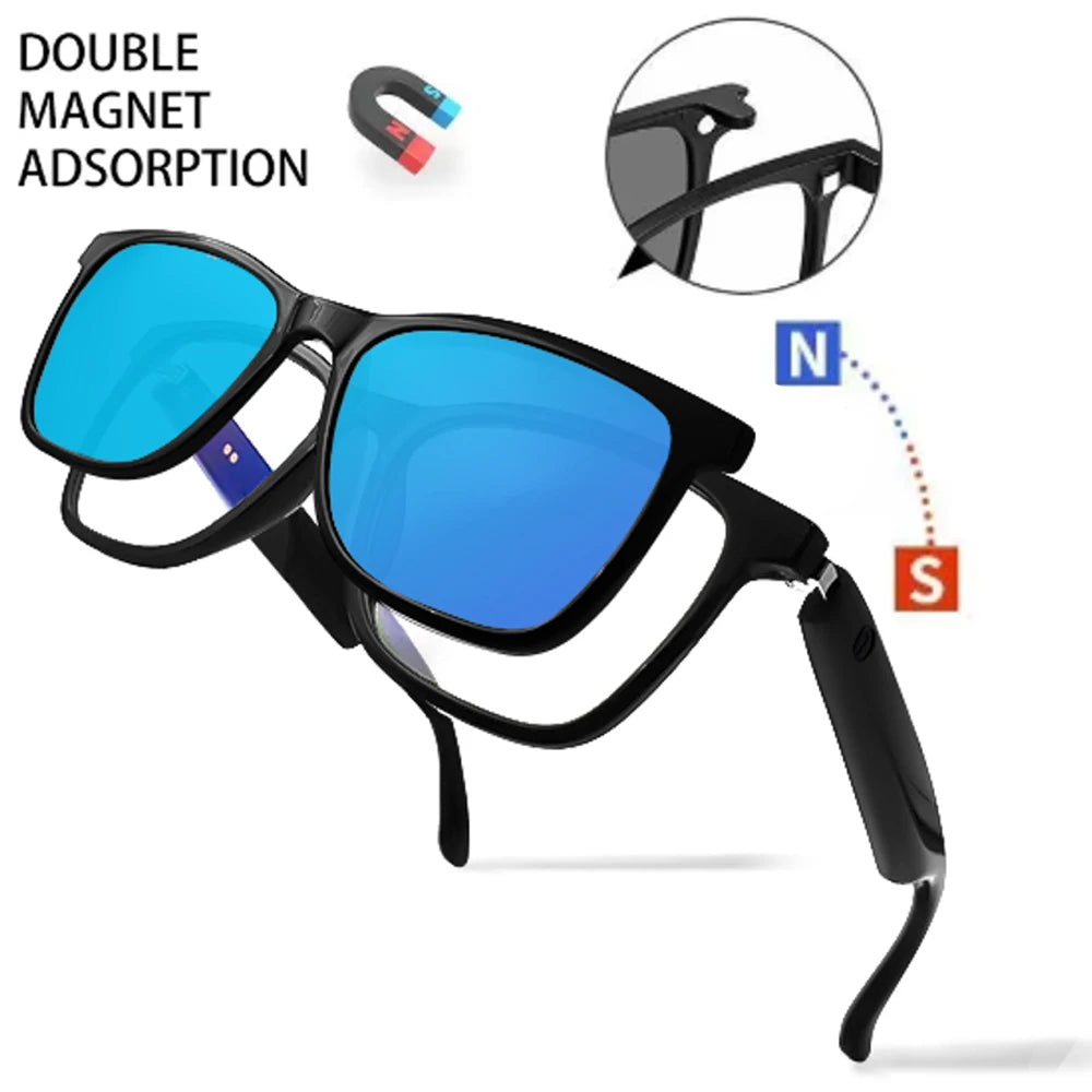 TitanTek Bluetooth Sunglasses UV Protection Audio Sun Glasses Anti Blue Light Open Ear Music Hands Free Calling Holiday Gift