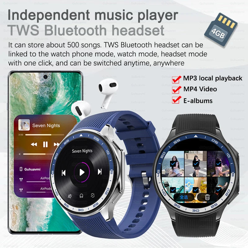 TitanTek Smart Watch Men 4GB Memory Local MP3 Music Player Intelligent Recording Bluetooth Call Smartwatch Sports Health Detection