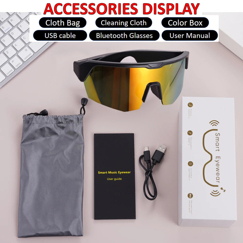 TitanTek Smart Bluetooth Sport Glasses Fashion Bicycle Sunglasses BT Earphone Wireless UV400 Eyewear Sunglasses Christmas New Year Gift