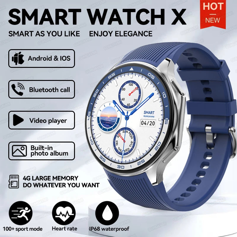 TitanTek Smart Watch Men 4GB Memory Local MP3 Music Player Intelligent Recording Bluetooth Call Smartwatch Sports Health Detection