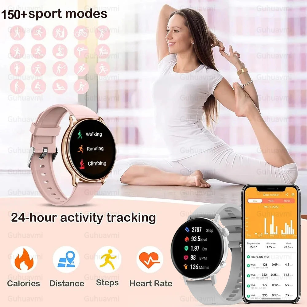 TitanTek AMOLED Screen Smart Watch Heart Rate Blood Oxygen Fashion Ladies Bracelet 2024 Bluetooth Call Smartwatch Women For Android IOS ﻿