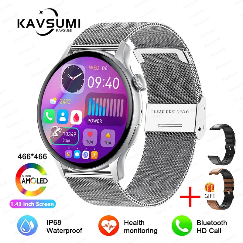 2025 TitanTek  New NFC GPS Smart Watch Women 1.43 Inch AMOLED 466*466 HD Screen Always Display Sport Watch Women Bluetooth Call Smartwatch