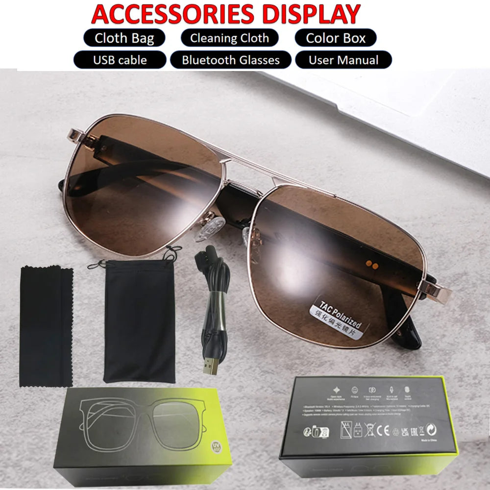 TitanTek Bluetooth Eyewear Smart Sun Glasses Wireless Music Sunglasses Polarized UV400 Protection Eyeglasses Christmas Gift