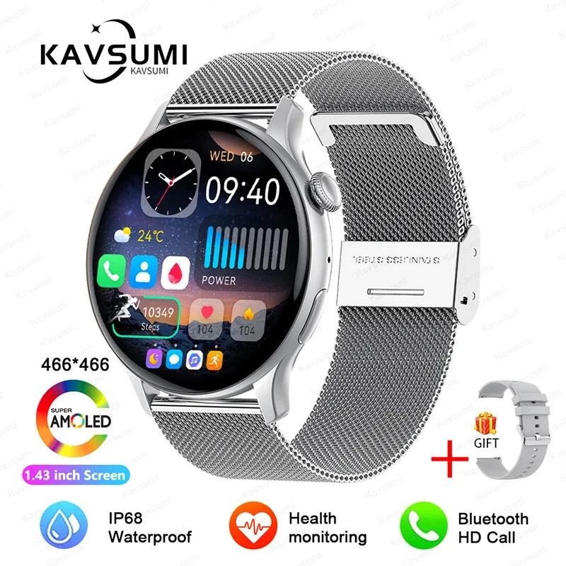 2025 TitanTek  New NFC GPS Smart Watch Women 1.43 Inch AMOLED 466*466 HD Screen Always Display Sport Watch Women Bluetooth Call Smartwatch