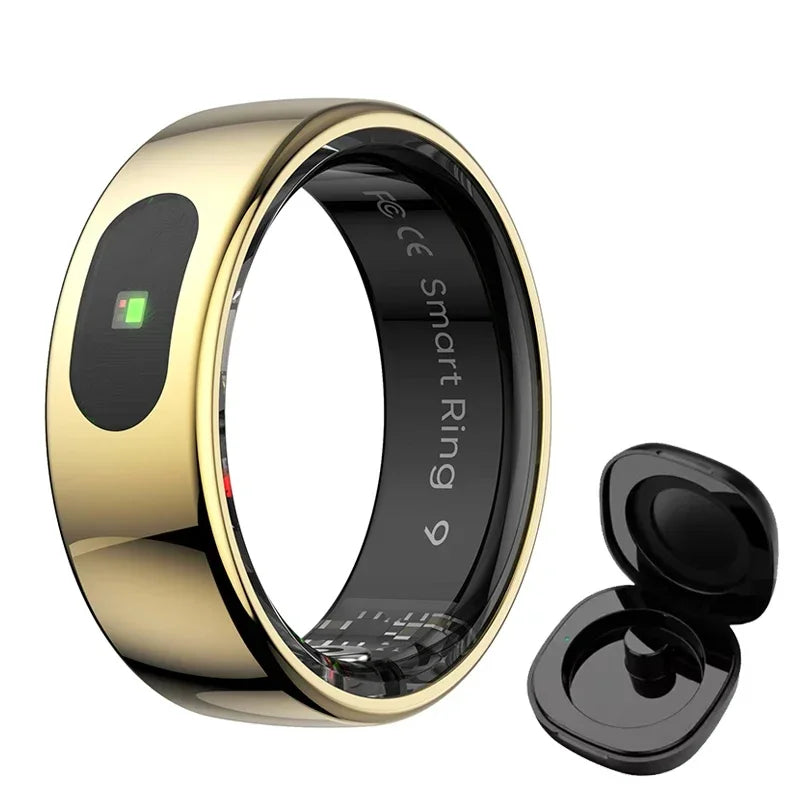 TitanTek New R08 Smart Ring Men Women Charging Case Skin Temperature Health Monitor 5ATM Waterproof Music Video Control Finger Rings