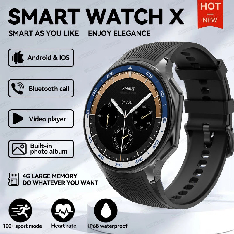 TitanTek Smart Watch Men 4GB Memory Local MP3 Music Player Intelligent Recording Bluetooth Call Smartwatch Sports Health Detection