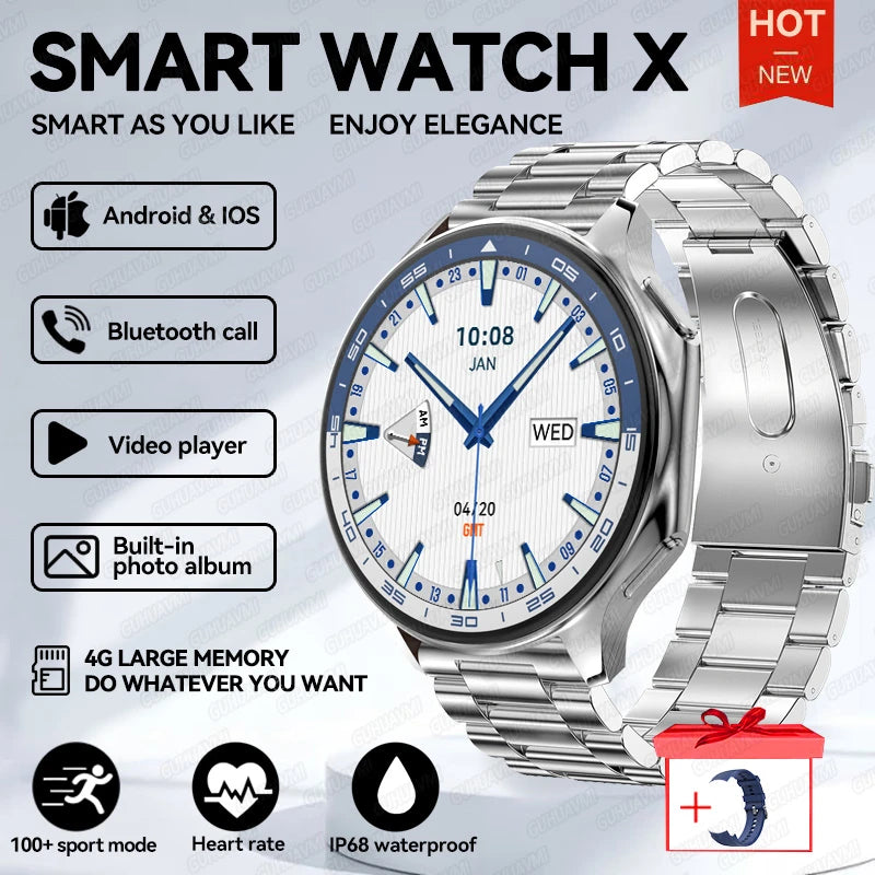 TitanTek Smart Watch Men 4GB Memory Local MP3 Music Player Intelligent Recording Bluetooth Call Smartwatch Sports Health Detection