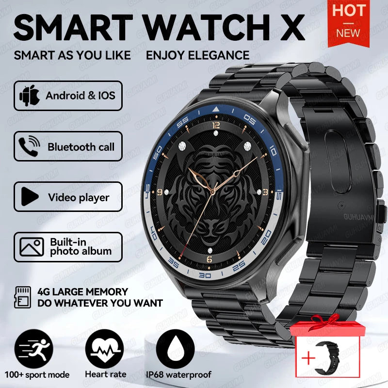 TitanTek Smart Watch Men 4GB Memory Local MP3 Music Player Intelligent Recording Bluetooth Call Smartwatch Sports Health Detection